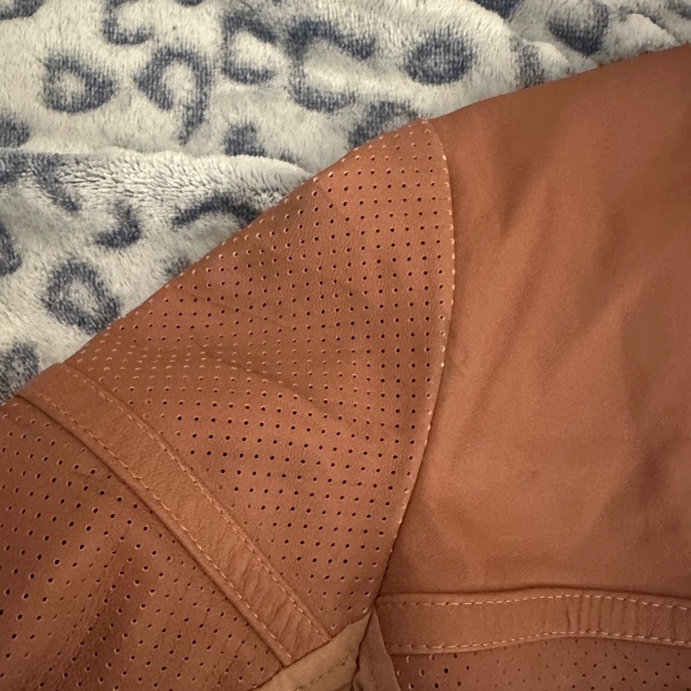SPRING JACKETS Anatomie perforated leather and nylon jacket. Dusty Rose . Size L - Picture 5 of 11